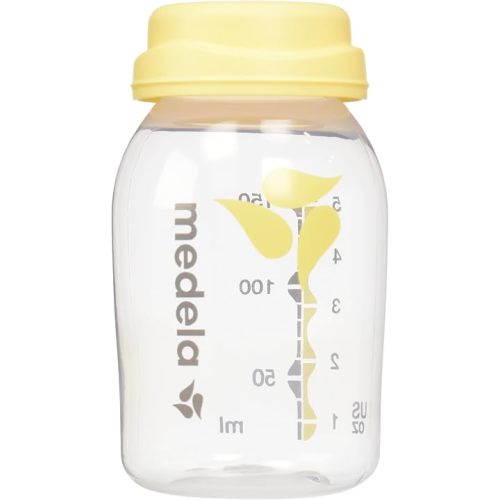 Breast Milk Collection and Storage Bottles with Solid Lids - 6pk/5oz-150mL Breastmilk Container, Compatible with Medela Breast Pumps and Made Without BPA