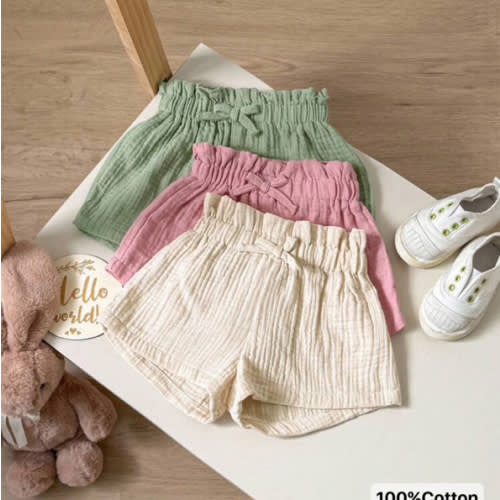 Baby Girl Casual Summer Elastic Waistband Solid Color Shorts 3pcs Outfits Set | SHEIN USA