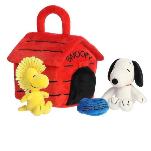 Aurora Small Multicolor Peanuts 8" Snoopy's Dog House Playset Timeless Stuffed Animal