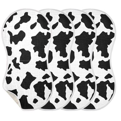 Amazon.com: JHKKU Muslin Burp Cloths for Baby Boys and Girls - 4-Pack Ultra Absorbent Cow Print Muslin Washcloths, Newborn Towel, Milk Spit Up Rags, Burp Cloth Bib for Unisex, 22 x 11 Inch : Baby