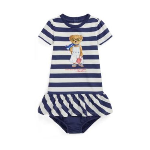 Girls 2-6x Striped Polo Bear Cotton Dress & Bloomer