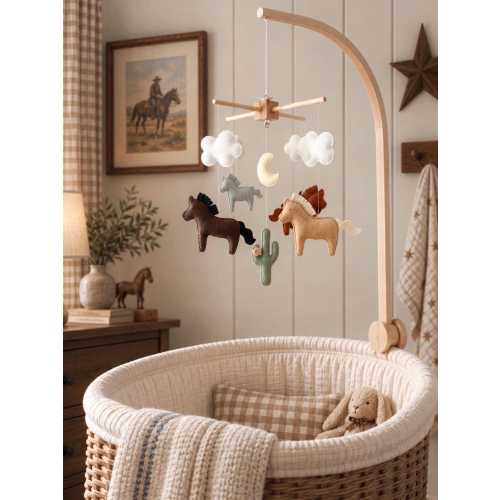 baby mobile - Americana horse nursery - horse mobile - cowboy - farm baby mobile - baby decor horse  - western nursery - baby mobile boy