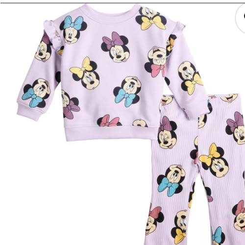 Baby Girl Jumping Beans® Disney's Minnie Mouse Flutter Sleeve Crew & Legging Set