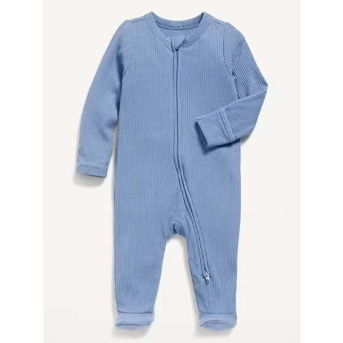 2-Way-Zip Sleep & Play Ribbed Footed One-Piece for Baby