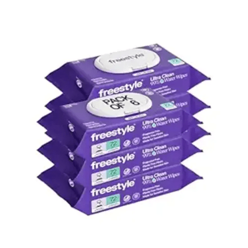 Freestyle Soft Jumbo Baby Wipes, Hypoallergenic and Unscented, Water-Based Wet Wipes for Babies, Finely Suited for Sensitive Skin, Thick & Oversized, Pack of 6, 72 Wipes Per Pack