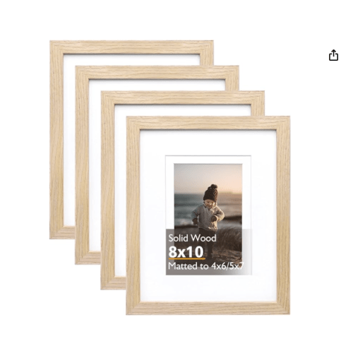 8x10 Picture Frame Natural, Solid Wood Frames