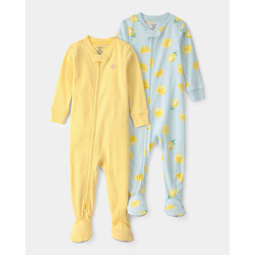 Baby 2-Pack Lemon Snug Fit 1-Piece Pajama - Yellow/Blue | Carter's