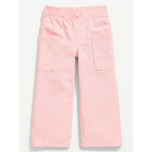 High-Waisted Baggy Wide-Leg Pull-On Pants for Toddler Girls