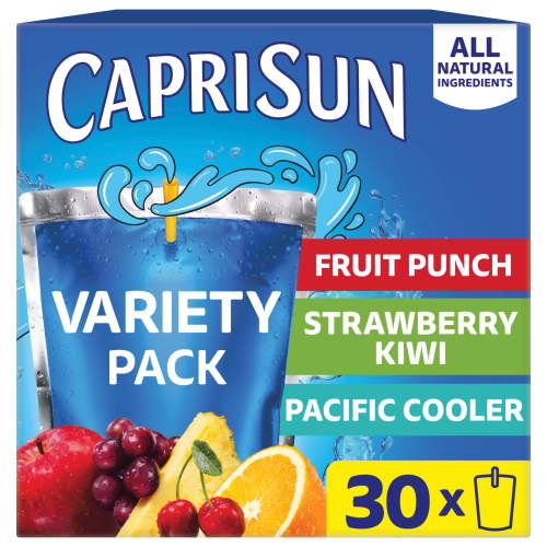 Capri Sun Flavored Juice Drink Pouches, 30 Pouches, Fruit Punch & Kiwi
