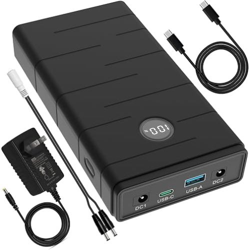 Talentcell 12V 7000mAh Portable Power Bank, 76.65Wh Capacity, PD 45W USB-C, USB-A and DC Output port, Multiple Out for Raspberry Pi 5/LED Strip/CCTV Camera/Telescope, Smartphone, with 12.6V 2A Charger