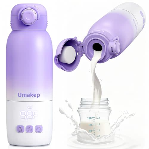 Portable Bottle Warmer for Travel - 12oz Portable Milk Warmer with Dual Heating Modes for Breast Milk & Water Fast Heating Smart Temperature Control for Outdoor Activities and Nighttime Feeding