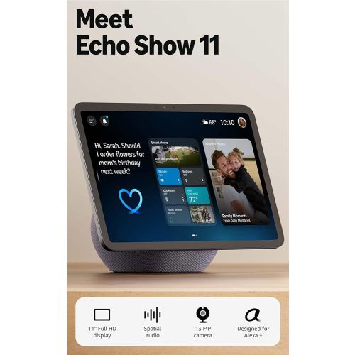 Amazon Echo Show 11 (newest model), Vibrant Full-HD 11" display with more viewing area and spatial audio, Designed for Alexa+, Graphite