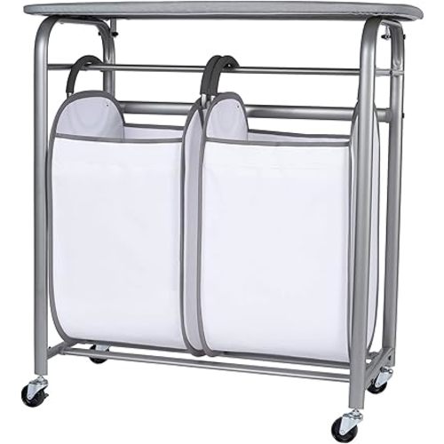 Neatfreak - Laundry Sorter With Ironing Board - 3-in-1 Laundry Basket, Ironing Station & Laundry Folding Table - 2 x Tote Hampers For Laundry, Towels & Bathroom Storage
