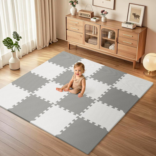 PIGLOG 16 Pcs Baby Play Mat For Floor, Eva Foam Baby Play Mat With 0.6 Inch Thick Interlocking Carpet Tiles, Foam Floor Tiles For Babies 6-12 Months, Toddlers And Kids & Reviews | Wayfair
