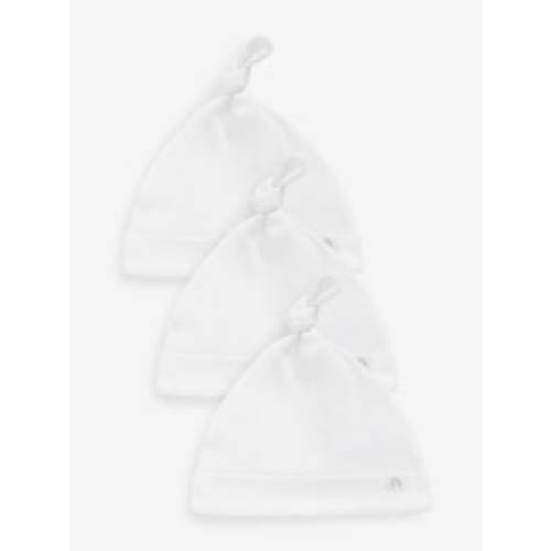 Buy Cream 100% Cotton Tie Top Baby Hats 3 Pack (0-12mths) from Next USA
