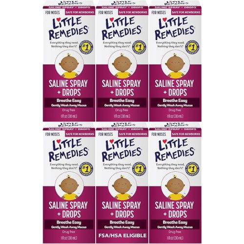 Little Remedies Sterile Baby Saline Nasal Spray and Drops, 0.5 Fl Oz