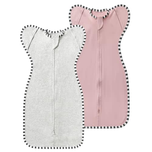 Baby Transition Swaddle 2-Pack, Newborn Sleep Sack, Arms Up Design (Arms In/Out), Infant Swaddle for Boys Girls