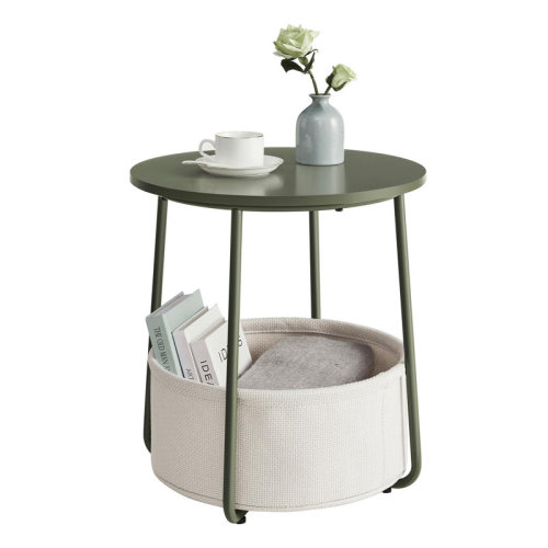 Ebern Designs Small Bedside Table with Fabric Basket | Wayfair
