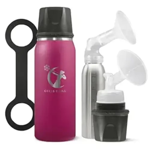 Ceres CHILL OG Breastmilk Chiller & Warmer – 12–34oz Portable Breast Milk Cooler, Storage & Baby Bottle for Travel, Work or On-The-Go – Pump Compatible Container – Don’t Call Me Hon, Plum