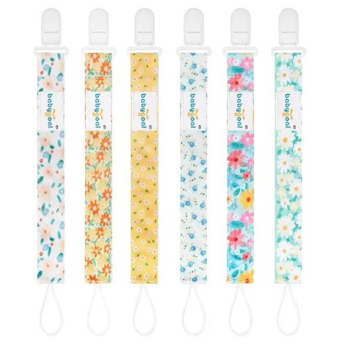 Babygoal Neutral Plastic Pacifier Clips, 6 Pack Binky Paci Holder and Leash for Boys and Girls Fits for Most Pacifier, Binkie Styles & Baby Teethers & Toys and Gift 6PS31-CA