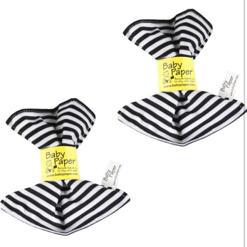 Baby Paper - 2 Pack of Crinkly Baby Toy - Black & White Stripe