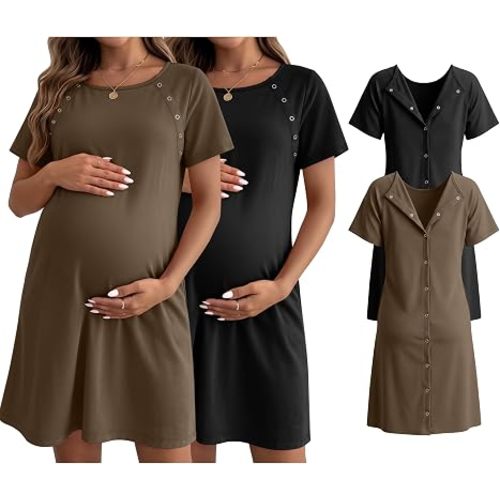 Huukeay 2 Pack Labor and Delivery Hospital Gown