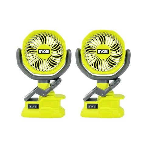 RYOBI 2 Pack of PCF02B 18V Cordless 4 in. Clamp Fan (Tool Only)