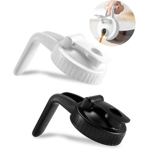 2 Pack Wide Mouth Mason Jar Lids V-Shaped with Handle, Mason Jar Pour Spout Lid with Extended Flip Lid Easy to Open, Airtight Leak Proof and Durable