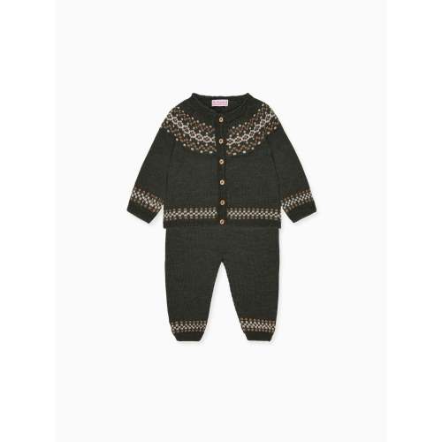 Olive Ramiro Merino Fair Isle Baby Knitted Set – La Coqueta Kids