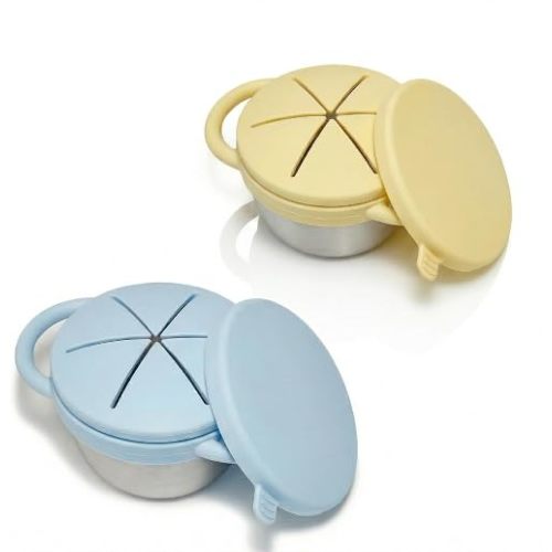 2-Pack Stainless Steel Snack Cups - Butter Yellow & Baby Blue