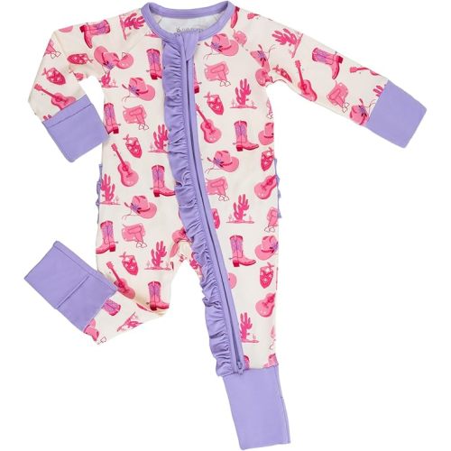 LollyBanks Baby Pajamas, Long Sleeve Baby Romper with 2-Way Zipper, 95% Viscose from Bamboo and 5% Spandex, Infant Sleepers