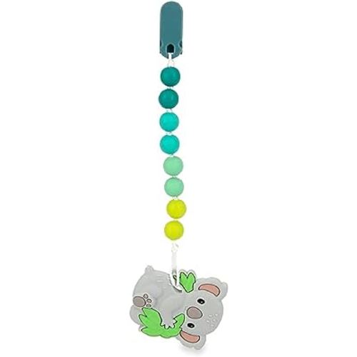 Nuby All Silicone Teether with Bonus Silicone Pacifinder with Clip - 3+ Months, 1pk, Koala