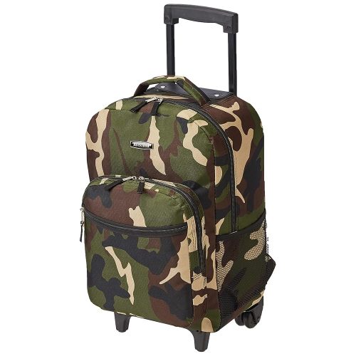 Rockland Double Handle Rolling Backpack, CAMO, 17-Inch