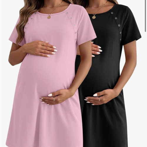 2 Pack Labor and Delivery Hospital Gown Maternity Dress