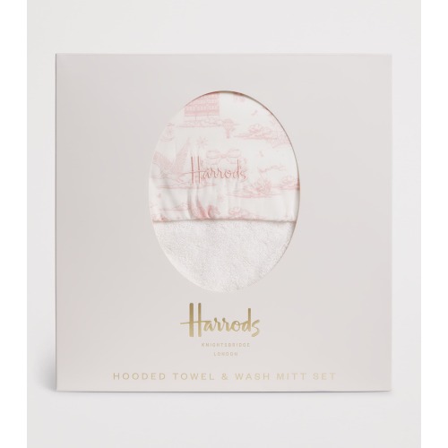 Harrods Organic Cotton Hooded Towel and Wash Mitt Set (70cm x 70cm)