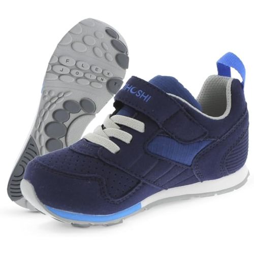 TSUKIHOSHI Racer Baby, Toddler & Kids Shoes - Strap-Closure Machine-Washable Baby Shoes with Wide Toe Box & Slip-Resistant, Non-Marking Outsoles