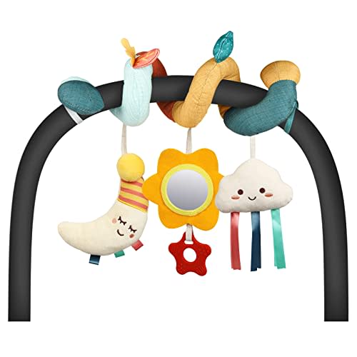 Car Seat Toys Infant Toys 0-3 Months Newborn Toys, Stroller Toys Baby Toys 0-3 Months, Baby Toys 0-6 Months for Crib Mobile Bassinet with Rattles Jingle Mirror Teether for 0 3 6 9 12 Boys Girls Babies