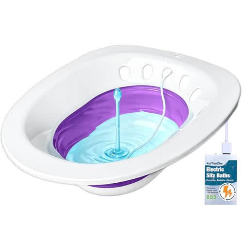 Electric Sitz Bath for Toilet Seat - Yoni Steam Seat -Portable Sitz Bath Tub for Hemorrhoids and Postpartum Care - Wide Seat - Deeper Bowl - Purple