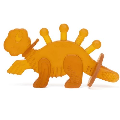 Bambeado Dibly Baby Teething Toy - Made with Natural Rubber & Amber Elements -  Cute Dinosaur Teether Toy