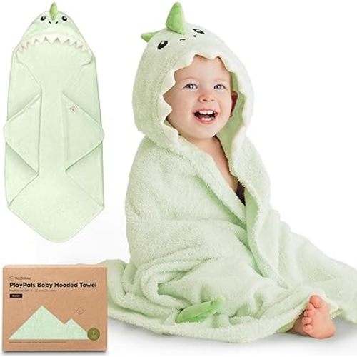 KeaBabies Organic Baby Towel with Hood for Girls, Boys - Soft, Absorbent, 100% Cotton Hooded Baby Towels for Newborns, Infants, Large Hooded Bath Towels for Babies, Kids, Toddler 1-3 (Draco)