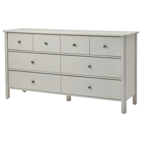STOREMOLLA Chest of 8 drawers - light grey-beige stained 171x50x91 cm