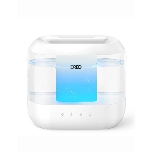 DREO 4L Humidifiers for Bedroom, 36H Runtime, 28 dB Quiet, HM311 | Easy to Refill & Clean, BPA-Free, Nightlight, Supersized Air Humidifiers for Large Room, Baby Nurseries, Plants, Indoor