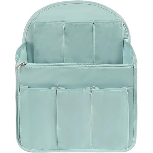 Surblue Backpack Organizer Insert Liner Hanging Travel Rucksack Purse and Handbag Insert Pocket, High-capacity Divider Foldable Nylon Shoulder Bag Organizer for Men and Women, (Skyblue, L)