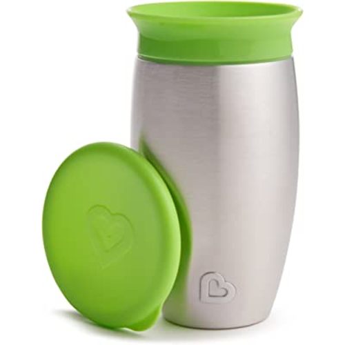 Munchkin® Miracle® Stainless Steel 360 Toddler Sippy Cup, 10 Ounce, Green