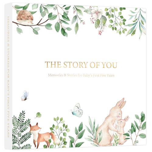 Keepsake Baby Memory Book, First 5 Years Baby Milestone Book, 132 Pages to Record Every Event from Birth to Age 5, Pregnancy Journal, Memory Book for Baby Shower