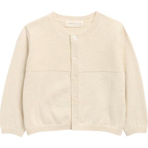 Heathered Organic Cotton Knit Cardigan, Newborn