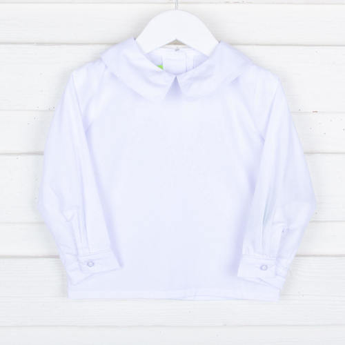 Boys White Long Sleeve Undershirt