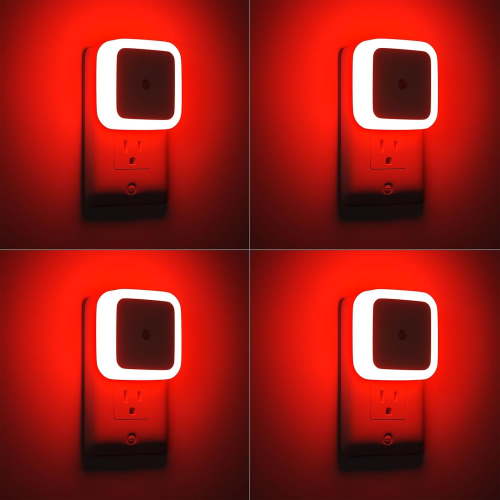 Night Lights, Wall Mounted Night Lights 4 Pack, Night Light Plug-in Night Lights, Dusk to Dawn Night Lights LED Night Lights for Bedroom, Bathroom, Hallway Warm White