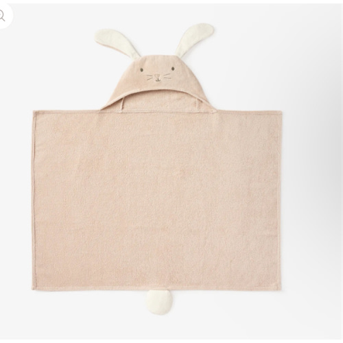 Taupe Bunny Hooded Baby Bath Wrap – Elegant Baby