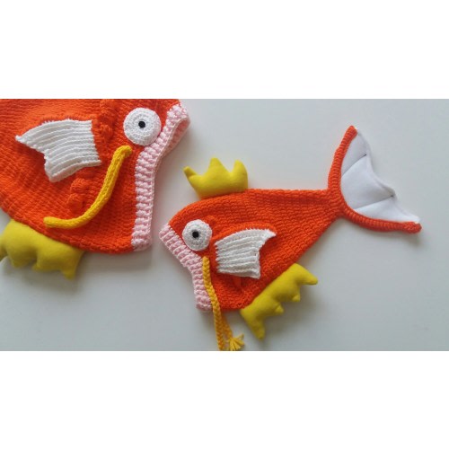 Magikarp (Pokémon) inspired crochet hat,Magikarp Hat, Pokemon Go Magikarp Cap